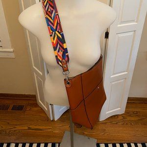 Faux Leather Bag w/ Multicolor Guitar Strap